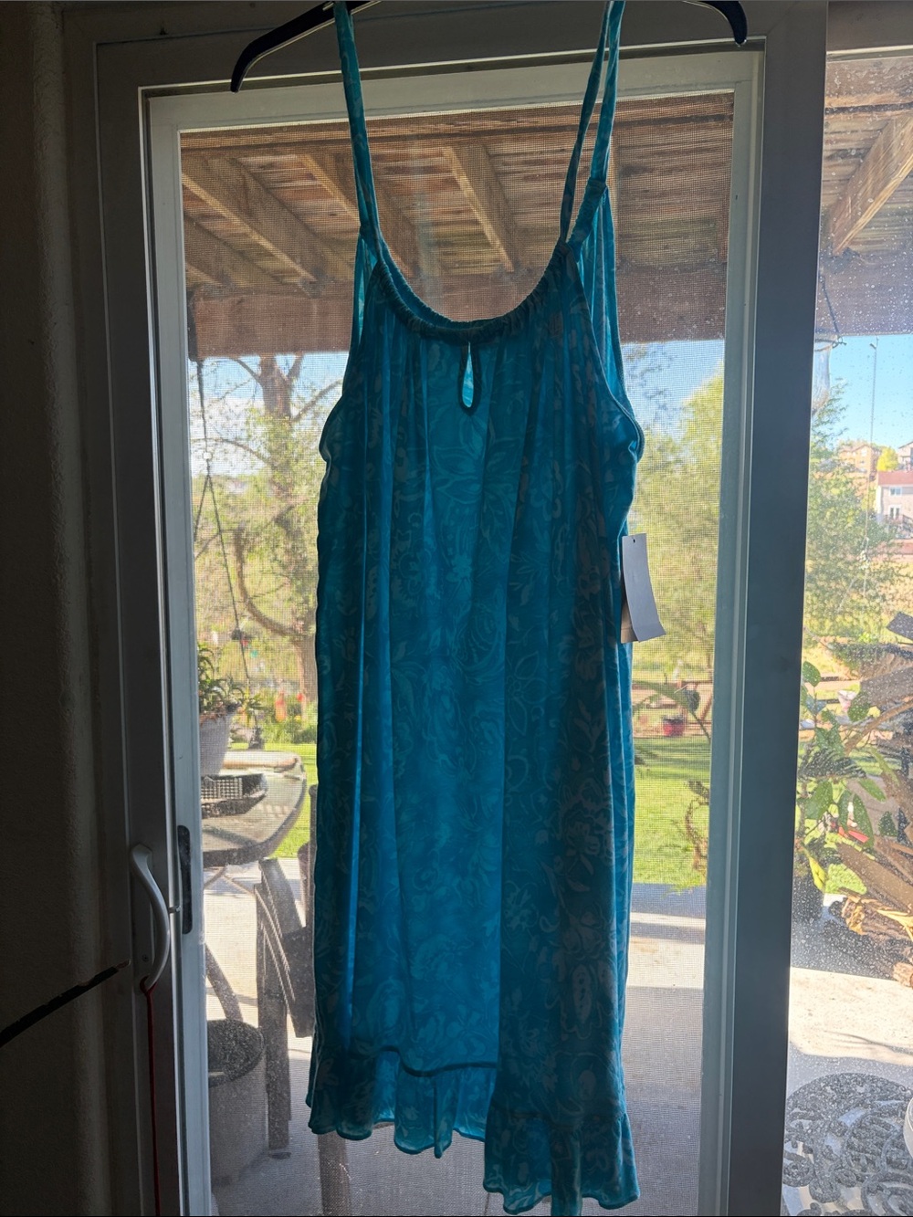 Lauren Ralph Lauren Turquoise Blue Tropical Chemise Nightgown